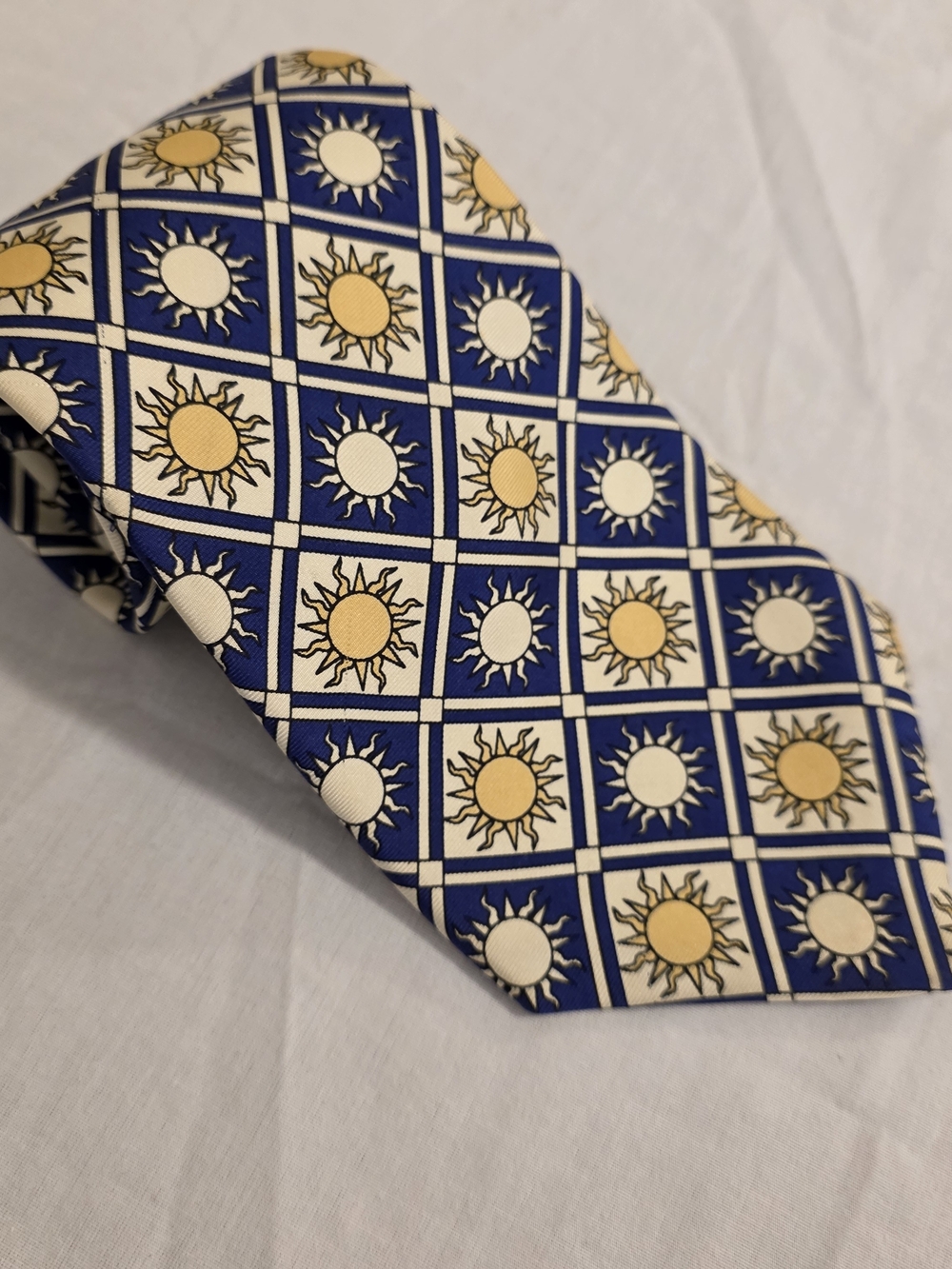 Smithsonian Institution 100% Silk Neck Tie Gouda NY Vintage Sun Print